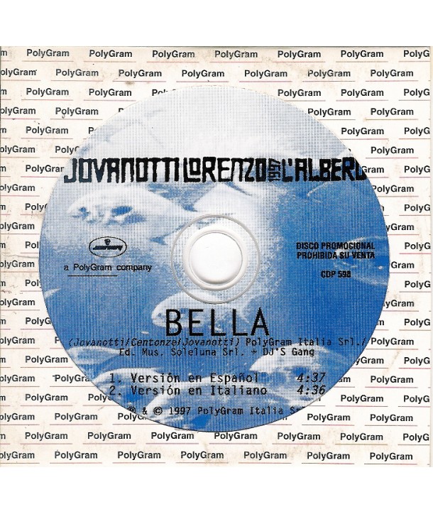 JOVANOTTI - BELLA ( CDS PROMO IN SPAGNOLO MEXICO)