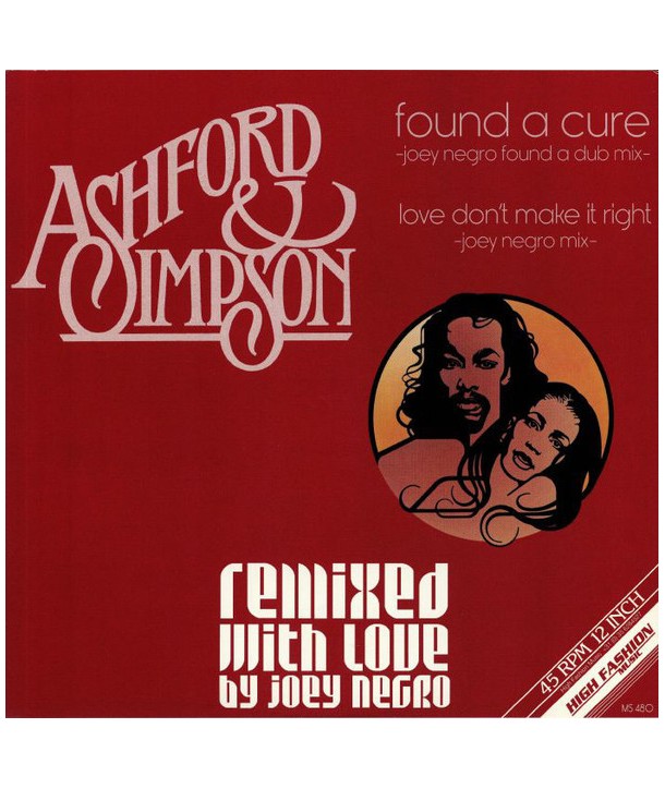 JOEY NEGRO - REMIXED WITH LOVE - ASHFORD & SIMPSON - FOUND A CURE ( 12" RED VINYL )