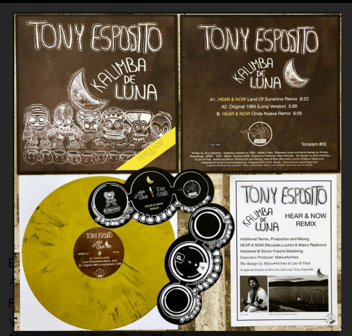 Kalimba De Luna (Hear & Now Remix) (12″ Col.) – Tony Esposito